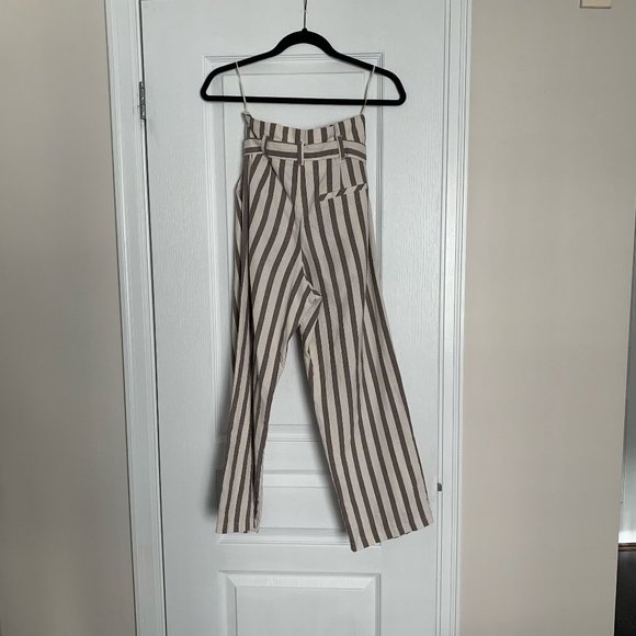 TOPSHOP Vertical Striped Neutral-Toned Trousers - Picture 3 of 5